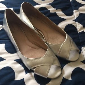 Silver flat shoes from Lands End - worn once!